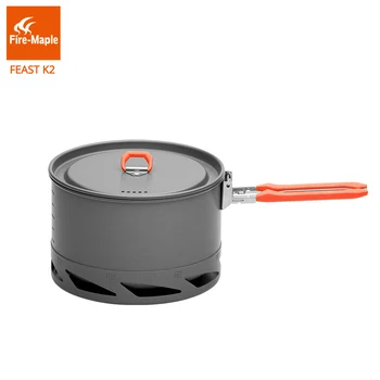 Fire Maple Feast Series K2 1.5 L Открит преносим топлообменник със сгъваема дръжка, походный кана, посуда за пикник 338 грама