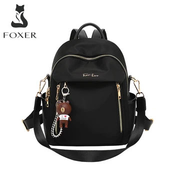 FOXER, противоугонный раница унисекс, дамски пътна чанта-голям капацитет, по женски мека бизнес куфарче за лаптоп, дамски ежедневни чанти за рамо
