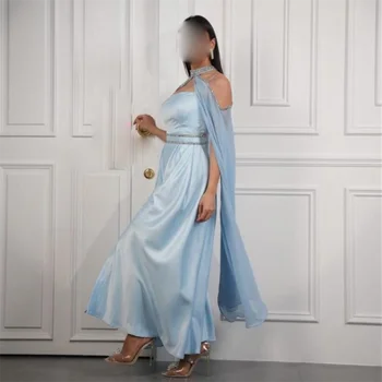 GORGA Мода без презрамки на спагети презрамки и без ръкави с кристали и пайети вечерна рокля с дължина до щиколоток елегантна рокля за абитуриентски бал е Новост 2023 година