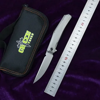 Green Thorn Mini Persian D2 Нож от титанова сплав Дръжка Къмпинг открит плодов нож практичен сгъваем нож EDC инструмент