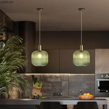 GSPLAN Nordic Ретро ресторант витражная полилей творчески лампа за дневна Прост малка странична лампа LED E27 Light