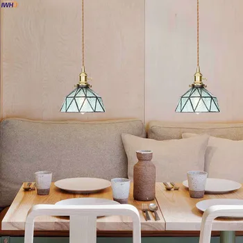 IWHD Висящи лампи в модерен скандинавски стил, осветителни тела, бар, трапезария, хол, домашно осветление, окачен лампа от меден стъкло, Hanglamp