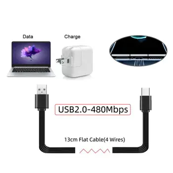 Jimier USB 2.0 Type-A на Mini Micro USB Type-C Штекерный Кабел за предаване на данни Плосък Тънък Гъвкав кабел за FPV, диск и телефон, 3 бр./компл. 13 см