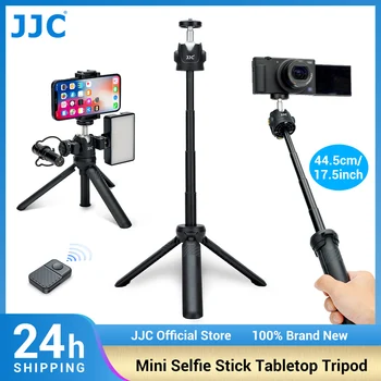 JJC Мини-статив, стик за селфи, настолен статив, максимално натоварване 1.5 кг, поддръжка проектор, фотоапарат, iPhone, телефон с Android, микрофон GoPro, led подсветка