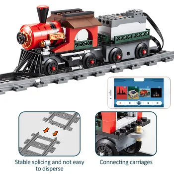KAIYU Electric City Train блок с дистанционно управление RC песен жп транспорт тухли подаръци Играчки на децата