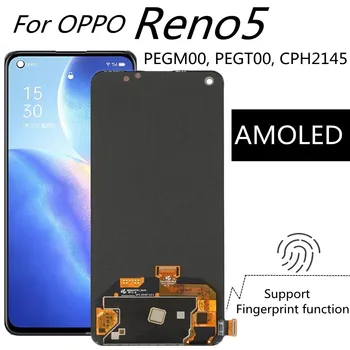 LCD дисплей За OPPO Reno5/Reno 5 4G CPH2159 5G PEGM00 PEGT00 CPH2145 LCD дисплей със сензорен екран В събирането на Преносимото Аксесоар