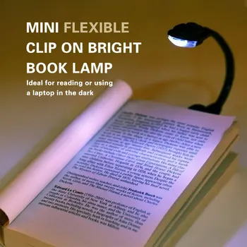 Led лампа за книги, мини-скоба, ярка гъвкава светодиодна лампа, лампа за четене на книги, лампа за пътуване, спалня, студентско общежитие, устройство за четене на книги