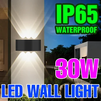 Led монтиран на стената Лампа AC85-265V, Стенни осветителни Тела за Спалнята, Хола, Външна Водоустойчива, Нагоре И Надолу, Светлинен Осветление, Орнаменти Градина