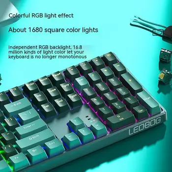 LEOBOG K108 Безжична ръчна клавиатура с гореща замяна Динамично RGB трехрежимная детска клавиатура 108 клавиши Аксесоари за персонални КОМПЮТРИ за геймъри Лаптоп