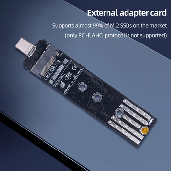 M. 2 КЪМ USB 3.1 TYPE-C Карта-адаптер 10 gbps NVME NGFF Sata Двойна Протокол към SSD-адаптер Type C Конвертор SSD Странично Card Такса