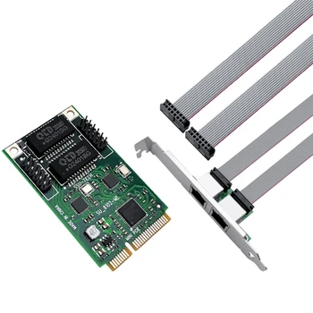 Mini PCIE 2 порт RJ-45 мрежова карта, Мрежов адаптер за Интернет Lan адаптер gigabit Ethernet 10/100/1000 Mbps за лаптоп