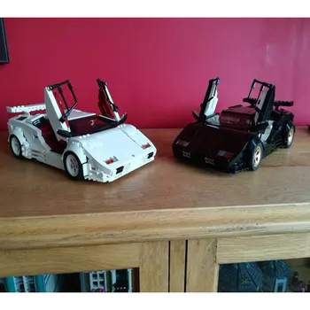 MOC Супер спортен автомобил готина състезателна модел градивен City Track Racer Countachs Кола играчки за деца Състезателна мъжка колекция подарък