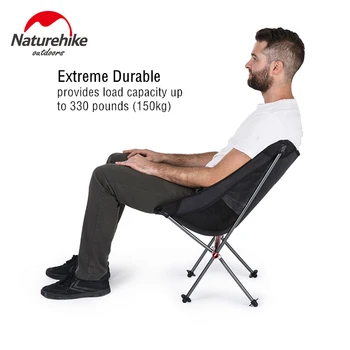 Naturehike Ultralight портативен сгъваем стол за къмпинг, туризъм, риболов, сгъваем, удобен лунен стол с облегалка