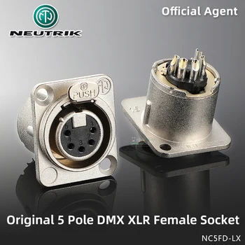 NEUTRIK 5 Щифта конектор XLR DMX-изход NC5MD-LX NC5FD-LX с Посеребренным контакт XLR-Розетка с жак Макс.1,0 mm2/18 W