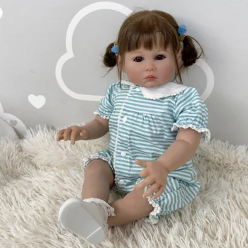 NPK 24-инчов възстановената момиче-бебе на Джулиата, мека кърпа, вкоренени косата, благородна кукла с ръчно рисувани, 3D кожа