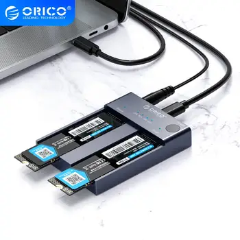 ORICO Dual Bay M. 2 NVME SSD Корпус Автономен Клонинг USB C 3,1 Gen2 10 gbps За M Key & M/B Key NVME PCIe SSD Четец на твърдия диск