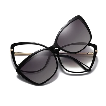 Reven Jate 95335, поляризирани очила, мъжки и дамски очила с магнитна клипсой, рамки за очила от сплав, оптични предписани рамки за очила