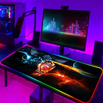 RGB подложка за мишка на MSI, led аксесоари за компютърни игри, подложка за мишка XL, тенис на мат за геймъри, нескользящий за клавиатура на КОМПЮТЪР, лаптоп, CS GO, килим