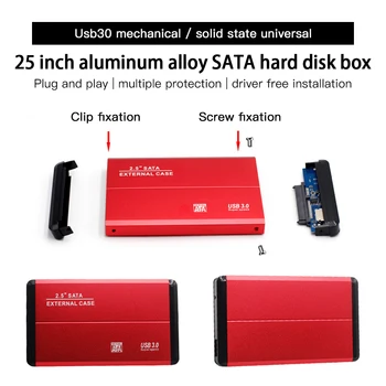 RYRA 2,5-инчов SATA до USB3.0 HDD Външен Калъф Многоцветен Твърд Диск, Кутия с Метален Корпус Мобилен Твърд Диск, Кутия за Адаптер