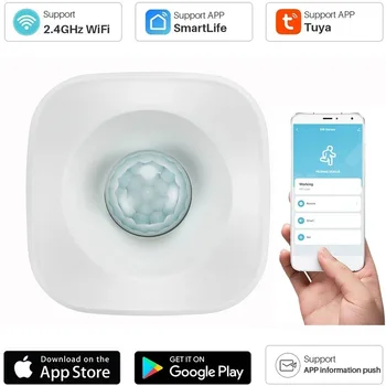 Sasha WiFi интелигентен сензор за откриване на движение PIR Датчик за сот Smart Life App Control Поддръжка Алекса Google Home