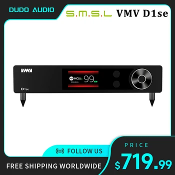 SMSL VMV D1se висок Клас аудио DAC MQA 768 khz XMOS 32-битов Bluetooth5.0 USB Оптичен Коаксиален RCA DSD512 ES9038PRO С дистанционно управление