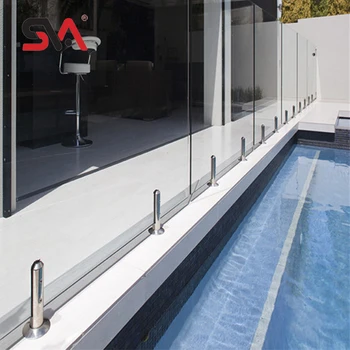 SVA-R-150 Регулируема бескаркасный балкон, стъклена балюстрада за басейна, скоба за парапети, стъклени батерии за огради басейна от неръждаема стомана