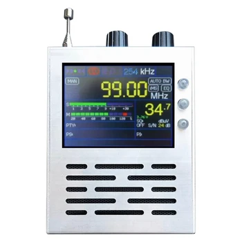TEF6686 RDS FM/MW/ shortwave радио + 3,2-инчов LCD дисплей + батерия 3000 ма + Метален корпус + говорител + антена