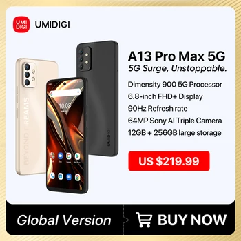 UMIDIGI A13 Pro Max 5G 12GB 256GB Смартфон Dimensity 900 Процесор 6,8 