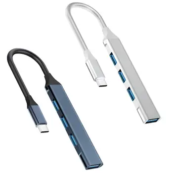 USB 3.0 Хъб, 4-Портов USB Сплитер USB2.0 USB3.0 Интерфейс Type-C Докинг Станция С Удължен Кабел За Лаптоп