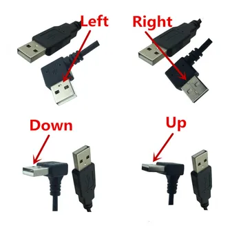 USB кабел-USB Тип A от Мъжете на мъжа USB 2.0 ъглов Удължител за Радиатора на Твърдия диск USB 2.0 кабел за Удължаване на Коляното кабел 25 см