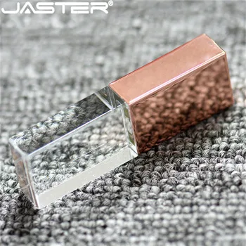 USB-памети JASTER Crystal с 3D принтиране избор на лого 4 GB 8 GB 16 GB usb flash pendrive 32 GB 64 GB прозрачно стъкло (повече от 1 бр. безплатно лого)
