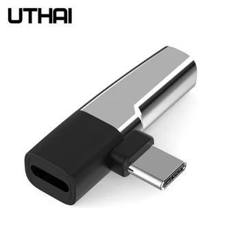 UTHAI C61 Type-c до 3,5 мм Аудио Зареждане 2 в 1 Адаптер За Macbook Android Converter Бързо Зареждане на МИНИ Размер, USB C Музикални Адаптери