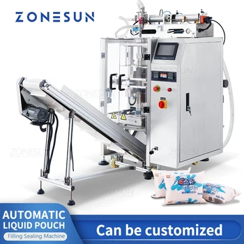 ZONESUN Автоматична Машина за запечатване на течни пакети, Соево Мляко, Млечни Напитки, Вино, Ориз, Печат на Дата, Производството на опаковки ZS - GFYT320
