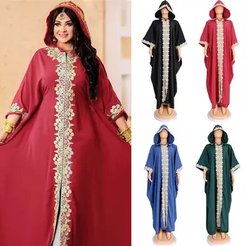 Абайя с качулка, женски мюсюлмански кафтан от Дубай, дълга рокля Макси, Мароканско вечер арабското рокля, сари за жени в Индия