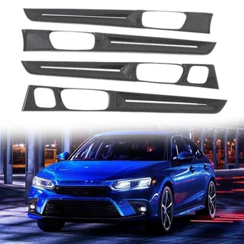 Автомобилни вътрешна панелите на вратите от въглеродни влакна, декоративна накладки за Honda Civic 11-то поколение 2021-2022