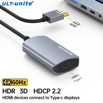 Адаптер HDMI-Type-C 2-в-1 HDMI Мъжки-USB C Женски Адаптер 4K Ultra HD USB 3.1 HDTV Кабел-Адаптер Преобразувател С Пристанище на храна