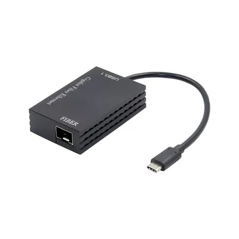 Адаптер Usb3.1 SFP 1 С пристанище, 10/100/1000 Mbit/s и Usb-Жичен Мрежова карта Ethernet Външен Лаптоп Gigabit Ethernet 1000