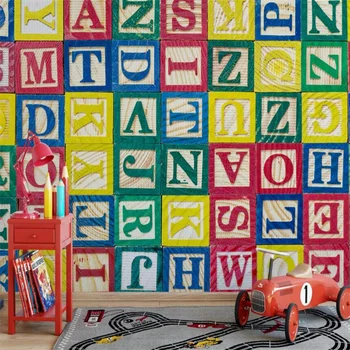 Английски азбука градивните елементи на Стенни картини по поръчка Детска стая Фотообои Декор на детска стая на Тапети 3D тапети
