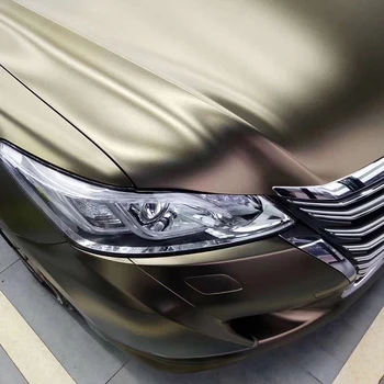 Апликация на кола сатенена метално фолио, апликация на купето на автомобила въздушен балон кафяв цвят