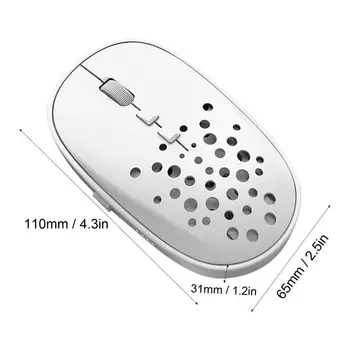 Безжична мишка, акумулаторна клетъчна обвивка, тиха безжична мишка за лаптоп, мишка 2,4 G, безжичен дисплей на хранене, на тънка тиха мишка