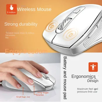 Безжична мишка с 2.4 G Ергономични, красиви, за мъже и жени, за бизнес офис игри за вашия лаптоп, универсален
