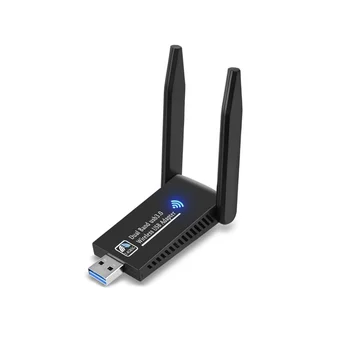 Безжична мрежова карта WiFi USB 3.0 1300 М адаптер AC1300 с антена за преносим КОМПЮТЪР мини-ключ