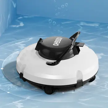 Безжична прахосмукачка за басейни, роботизирана прахосмукачка за басейни с две двигатели, самостоятелен паркинг за оборудване за почистване на басейна на равна повърхност