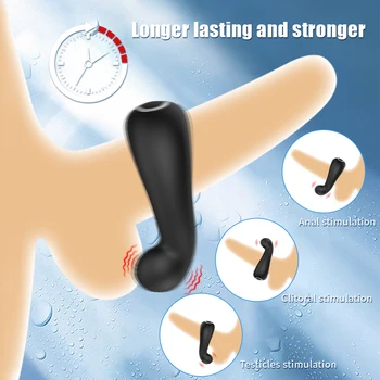 Безжично управление на приложението, Вибрираща пръстен за пенис, дилдо, вибратор, еластично пръстен за член на забавена еякулация, секс играчка за мъже, масаж на простатата