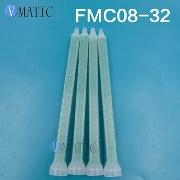 Безплатна доставка на 10 бр. статичен миксер от пластмасови смола FMC08-32 дюзи за смесване на епоксидни смоли Duo Pack квадратна форма, зелен цвят