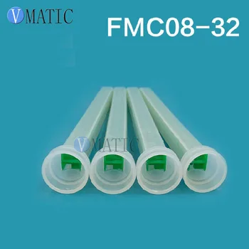 Безплатна доставка на 10 бр. статичен миксер от пластмасови смола FMC08-32 дюзи за смесване на епоксидни смоли Duo Pack квадратна форма, зелен цвят