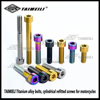 Болтове от титанова сплав TAIMIELI, цилиндрични M8 *20/25/30/35/40/45/50/60/70/80 мм, реновирана винтове за мотоциклети