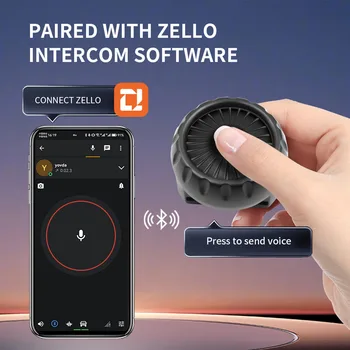 Бутон за управление на мотоциклет рацией Zello за телефони с iOS и Android, безжична бутон, с Bluetooth за ПР, натиснете, за да говорите