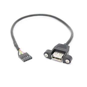 Вграден USB кабел за хоста от чиста Мед 5 ПЕНСА с една стъпка DuPont-2.54 5Pin USB Гнездовому порт на дънната Платка на КОМПЮТЪР, USB-Кабел за трансфер на данни