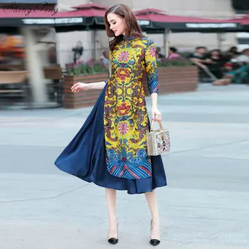 Виетнам ад дай китайското традиционната рокля китайското рокля ципао-дълга китайското рокля чонсам халат Дантелено рокля Ципао Q307